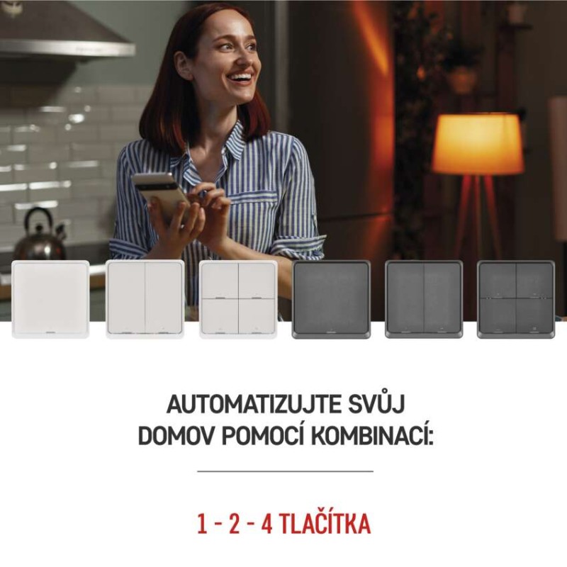 GoSmart Přenosný ovladač scén IP-2002ZW, ZigBee 3.0, 2-tlačítkový