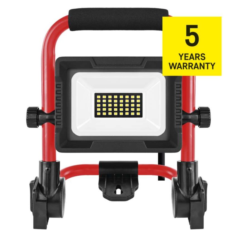 LED reflektor ELION 20W, červeno-černý, IP65, 3000 lm, neutrální bílá