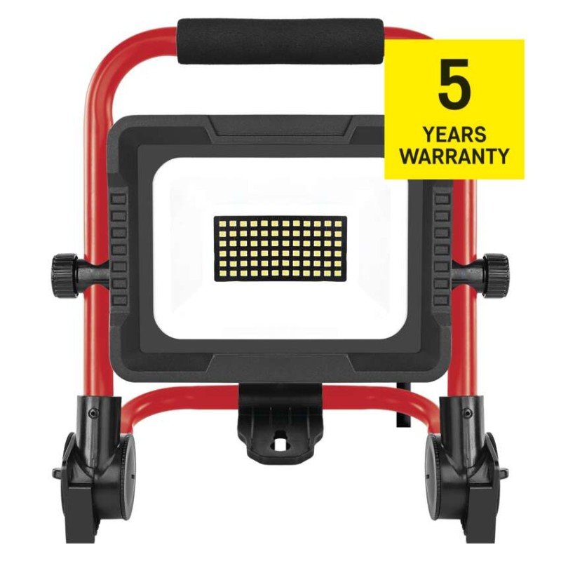 LED reflektor ELION 30W, červeno-černý, IP65, 4800 lm, neutrální bílá