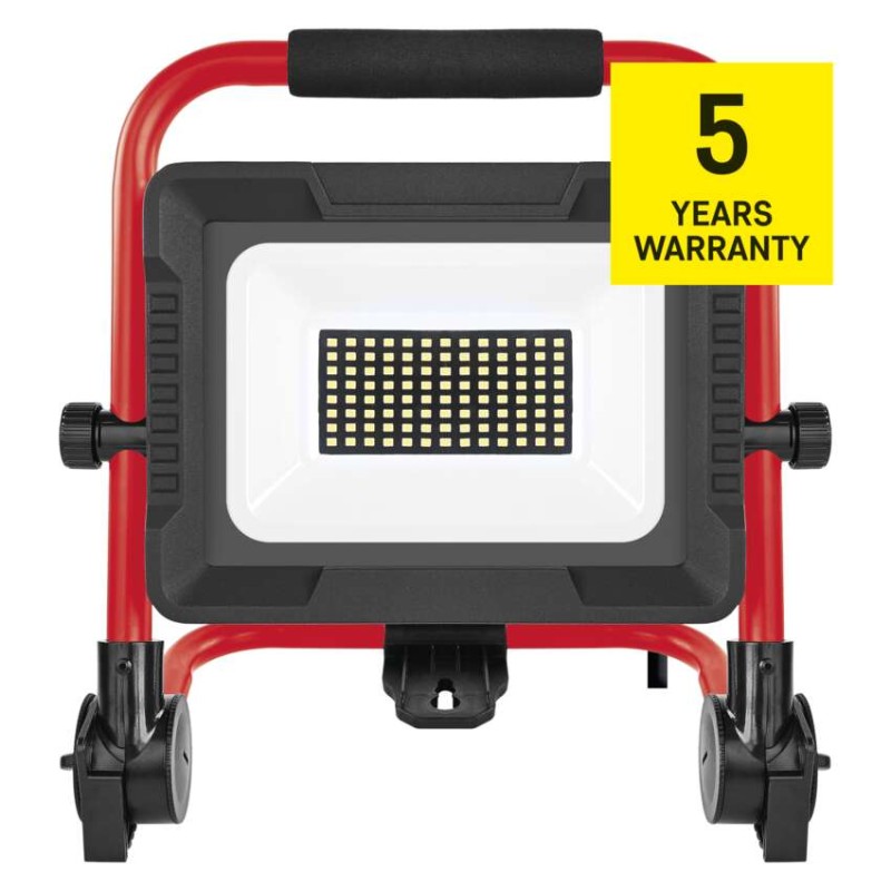 LED reflektor ELION 50W, červeno-černý, IP65, 8000 lm, neutrální bílá