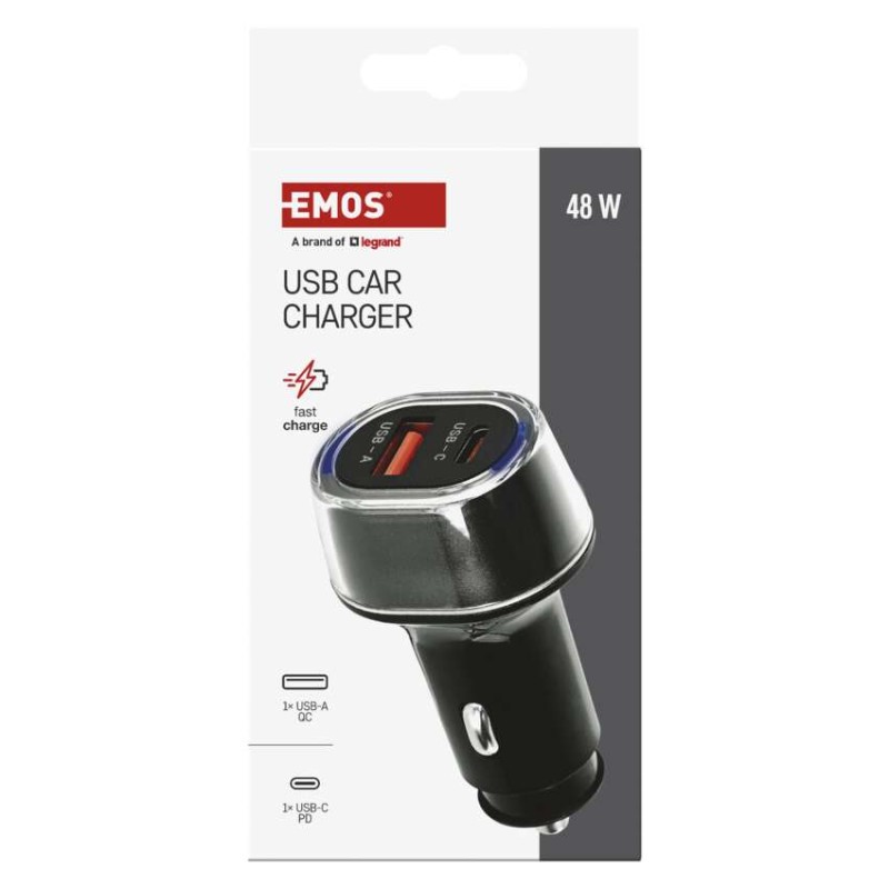 USB adaptér do auta PD/QC 48 W