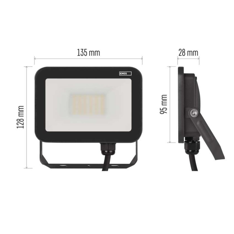 LED reflektor INOVO 20W, antracit,  neutrání bílá