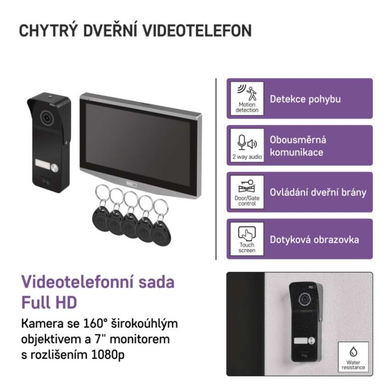 GoSmart Sada domácího videotelefonu EMOS IP-750A s Wi-Fi