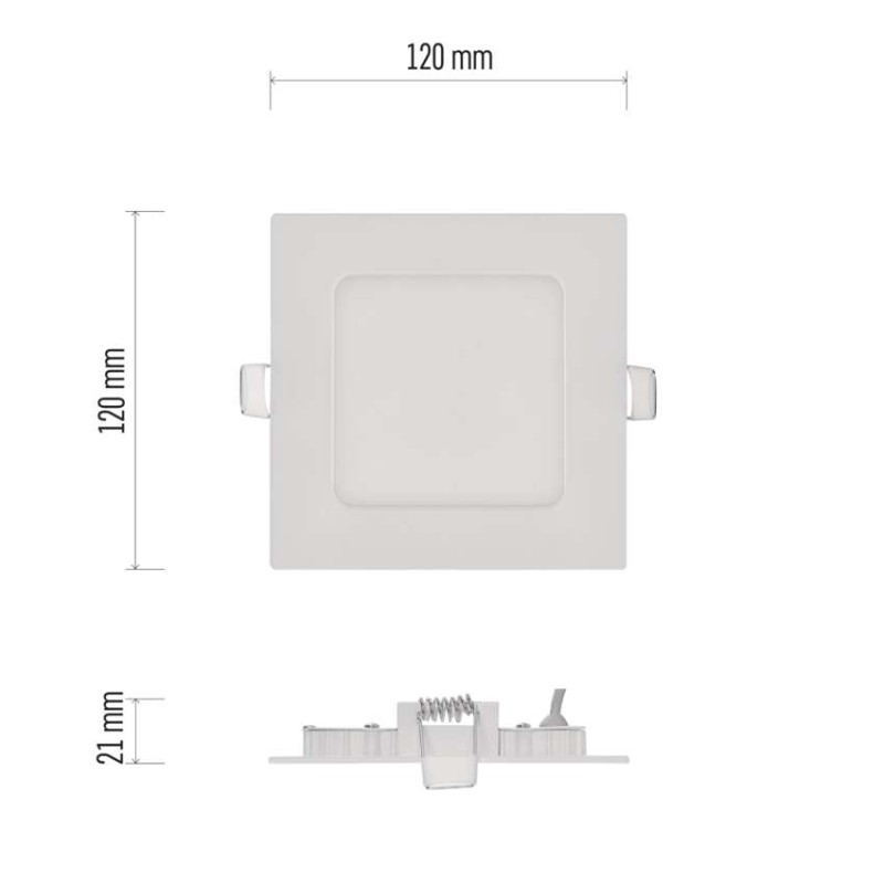 LED vestavné svítidlo NEXXO, čtvercové, bílé, 7W, teplá bílá