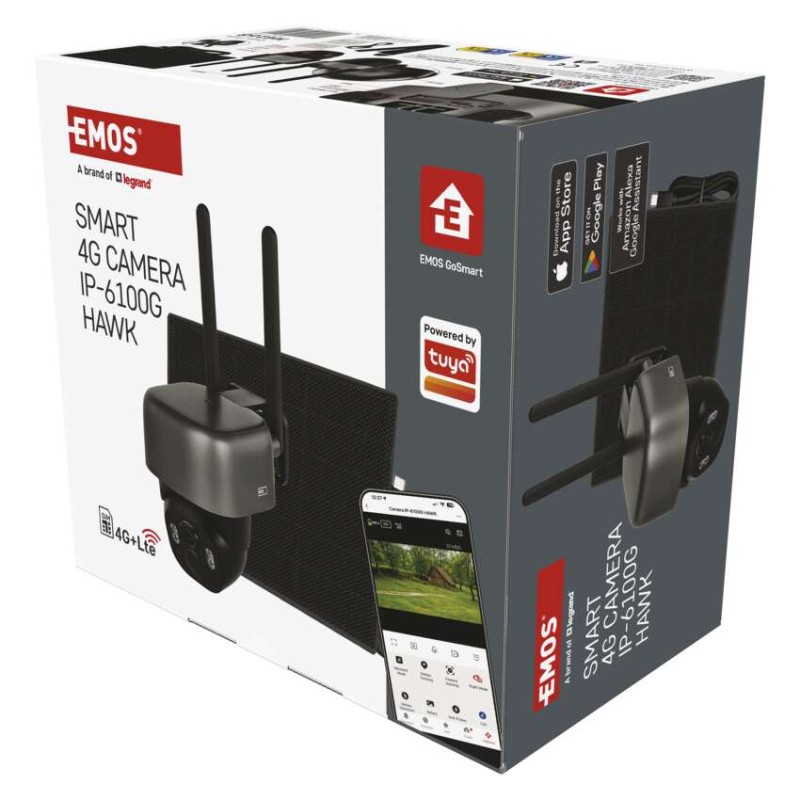 GoSmart Venkovní bateriová kamera IP-6100G HAWK s 4G LTE a solárním panelem
