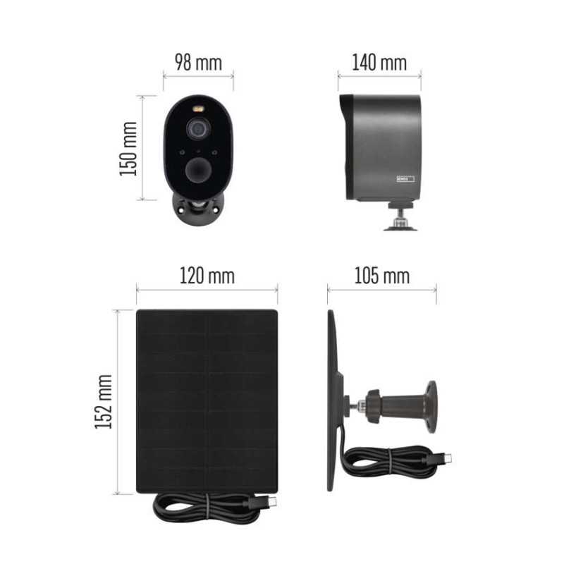 GoSmart Venkovní bateriová kamera IP-1150G SNAP s WiFi a solárním panelem