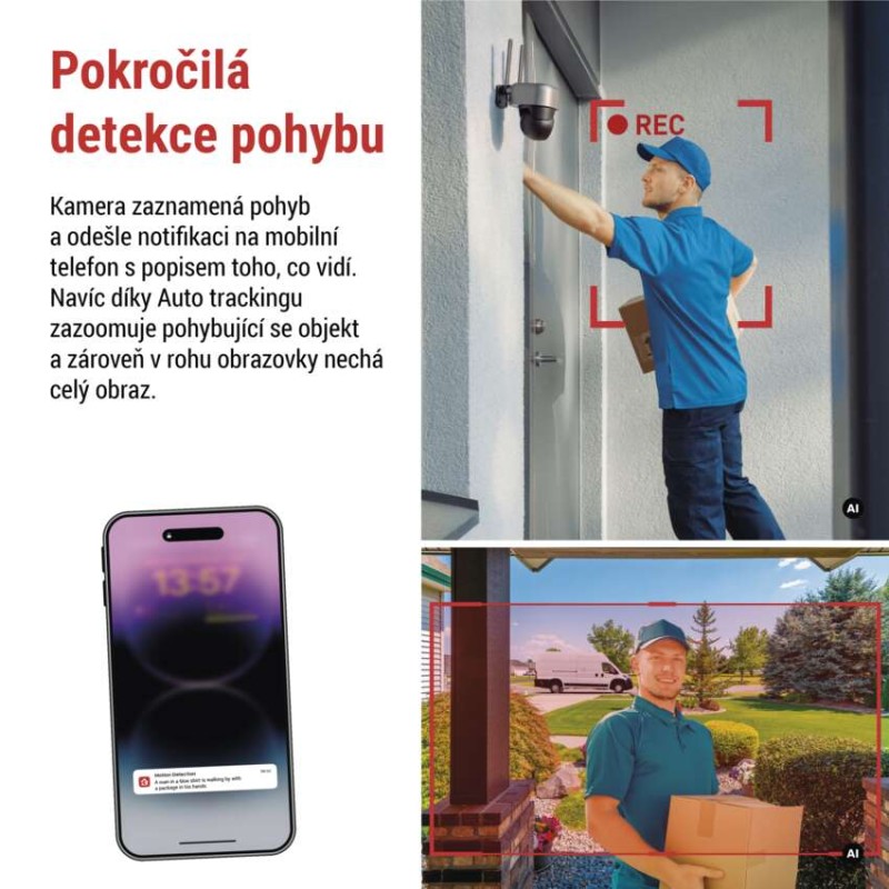 GoSmart Venkovní bateriová kamera IP-1200G WASP s WiFi a solárním panelem