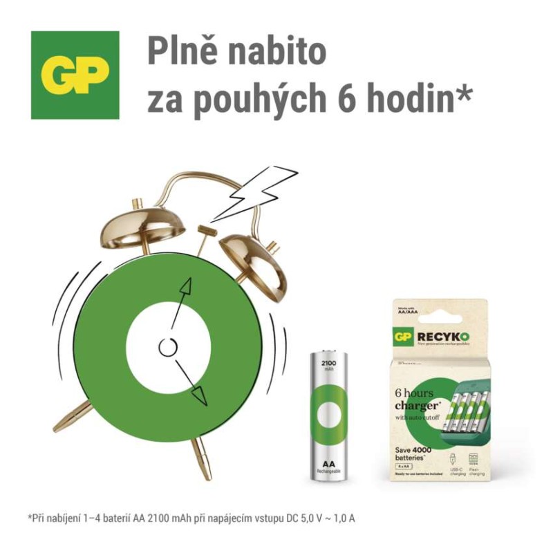 Nabíječka baterií GP ReCyko B423 4× AA GP ReCyko 2100 mAh