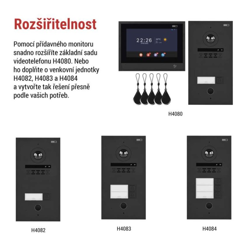 GoSmart Přídavný monitor IP880B 2WIRE domácího videotelefonu IP880A 2WIRE