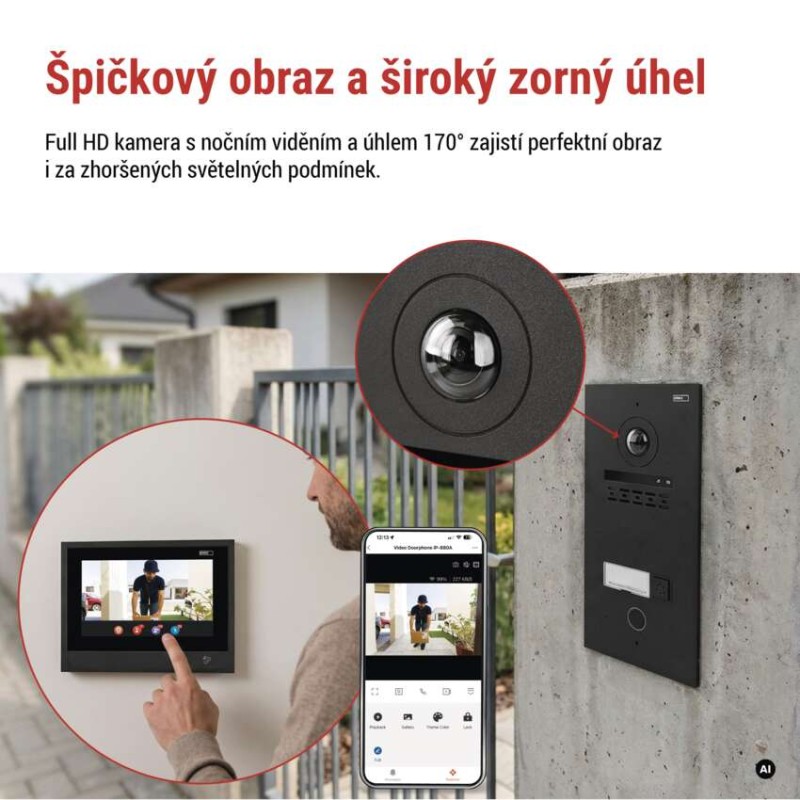 GoSmart Kamerová jednotka pro monitor IP880B 2WIRE a videotelefon IP-880A 2WIRE, 1 tlač.