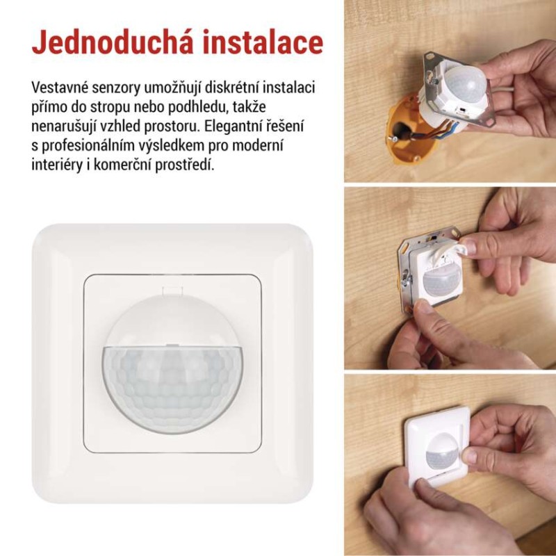 PIR senzor (pohybové čidlo) IP20 500W bílé