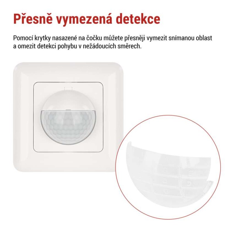 PIR senzor (pohybové čidlo) IP20 500W bílé