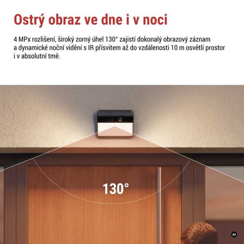 GoSmart Venkovní bateriová kamera IP-1100G WALL s WiFi a solárním panelem