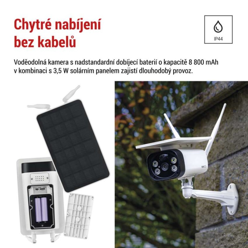 GoSmart Venkovní bateriová kamera IP-600 EYE s Wi-Fi a solárním panelem