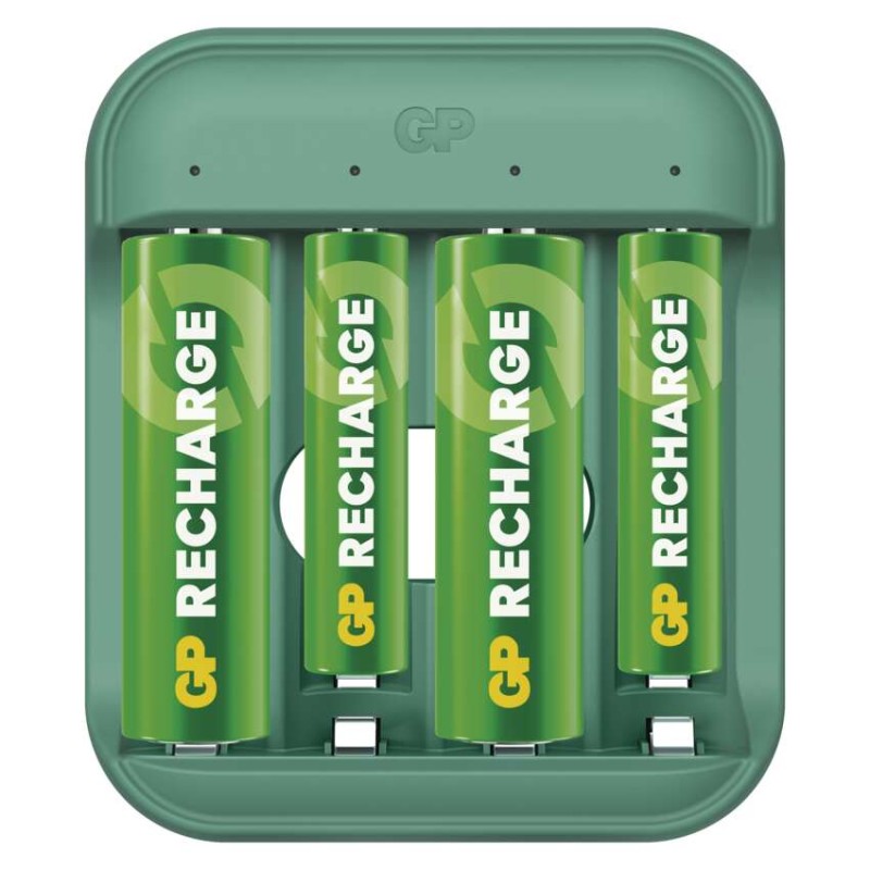 Nabíječka baterií B423 + 2× AA GP Recharge 2100 mAh + 2× AAA GP Recharge 800 mAh