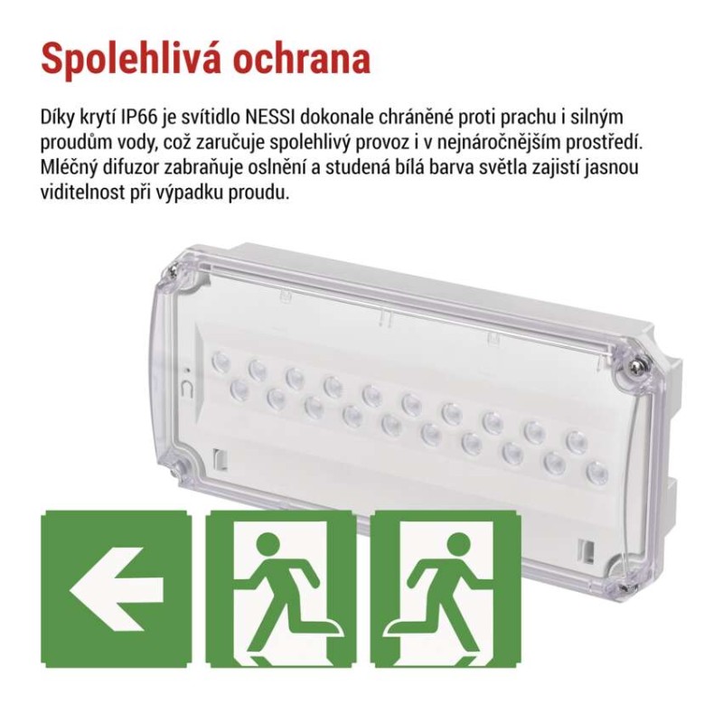 LED Nouzové svítidlo NESSI 3W 3h IP66, autotest
