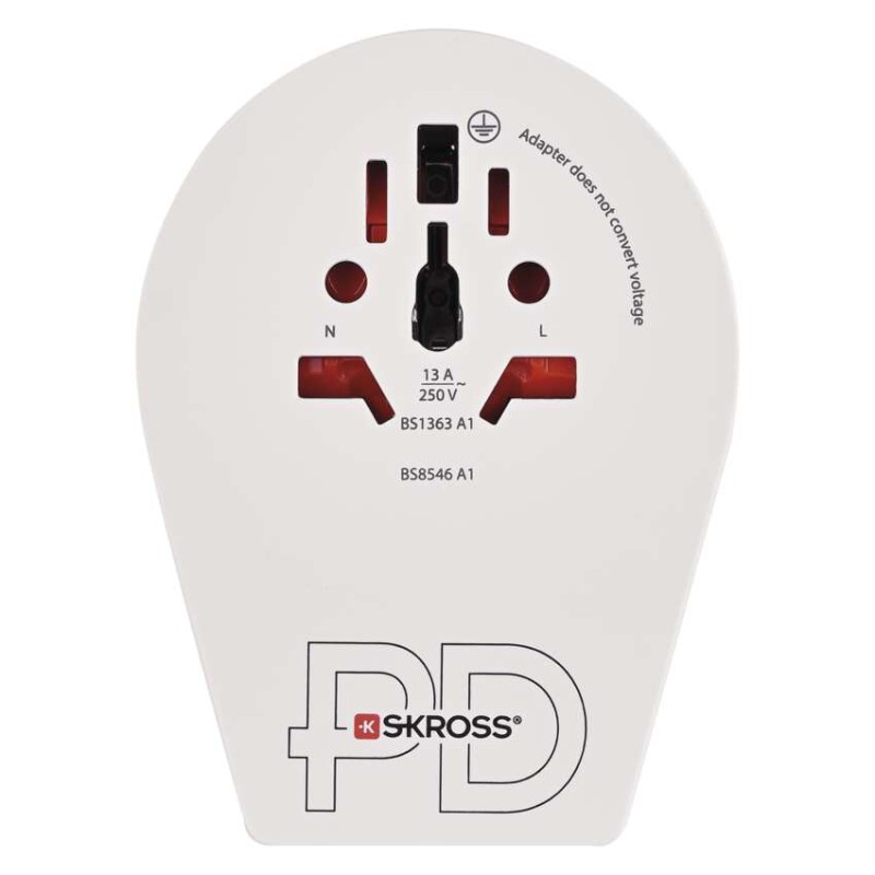 Cestovní univerzální adaptér pro cizince do střední Evropy, 1×USB-C, 1×USB-A