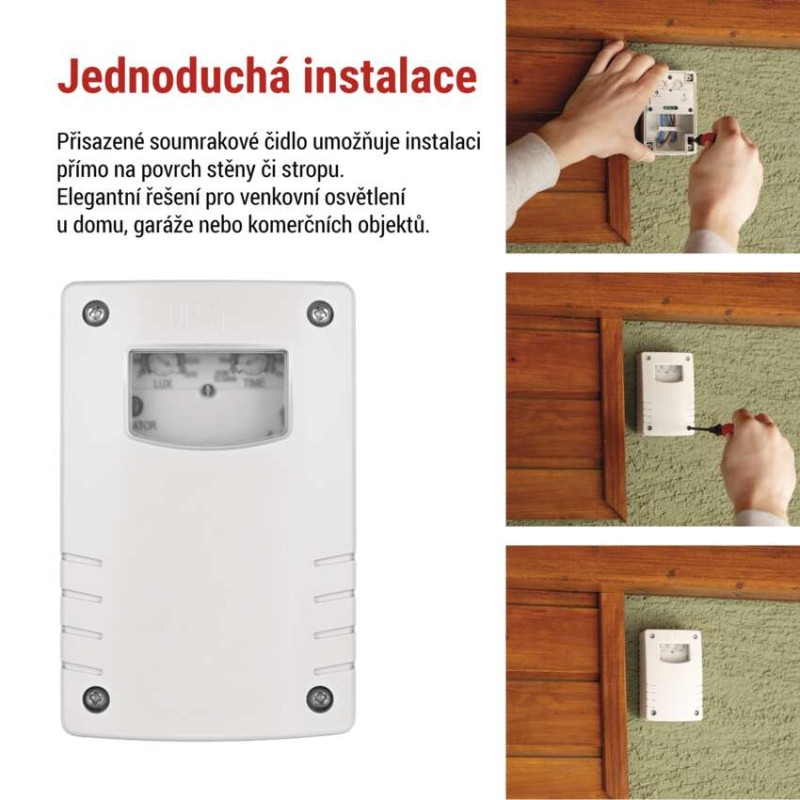 Soumrakové čidlo 1800W IP65 bílé