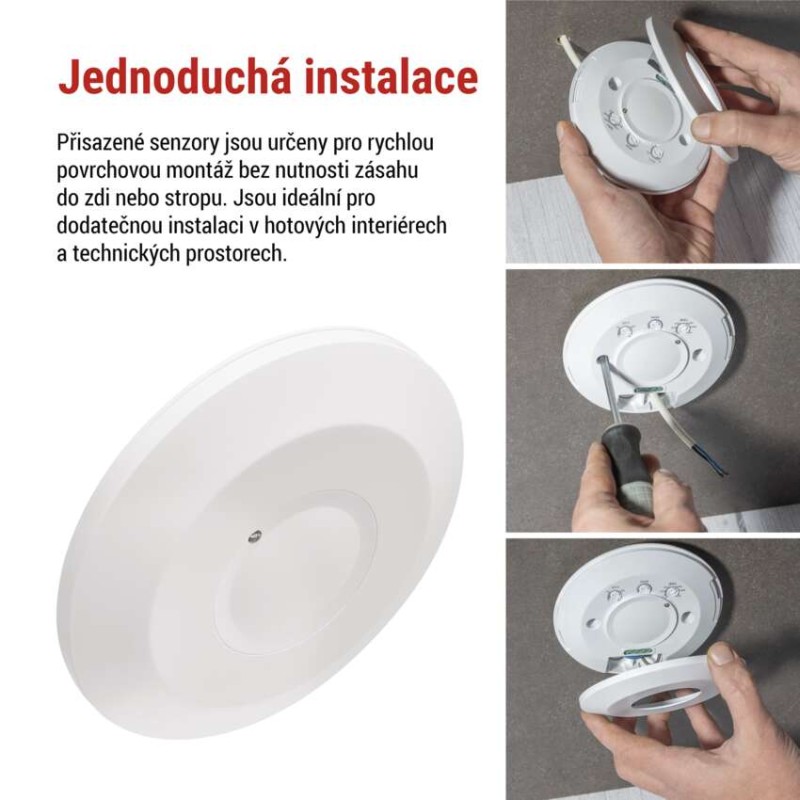 MW senzor (pohybové čidlo) IP20 2000W, bílý