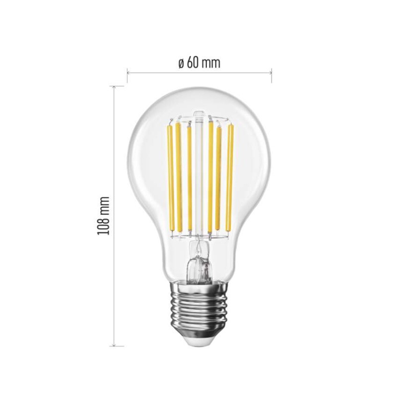 LED žárovka Filament A60 A CLASS / E27 / 7,2 W (100 W) / 1521 lm / teplá bílá
