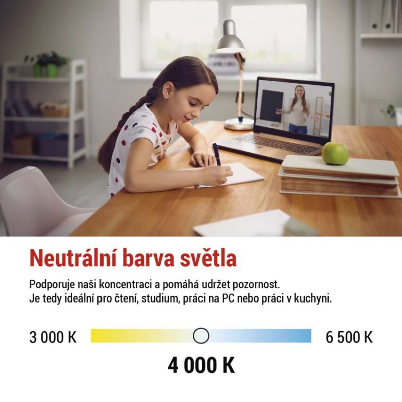 LED žárovka Filament A60 / E27 / 3,8 W (60 W) / 806 lm / neutrální bílá