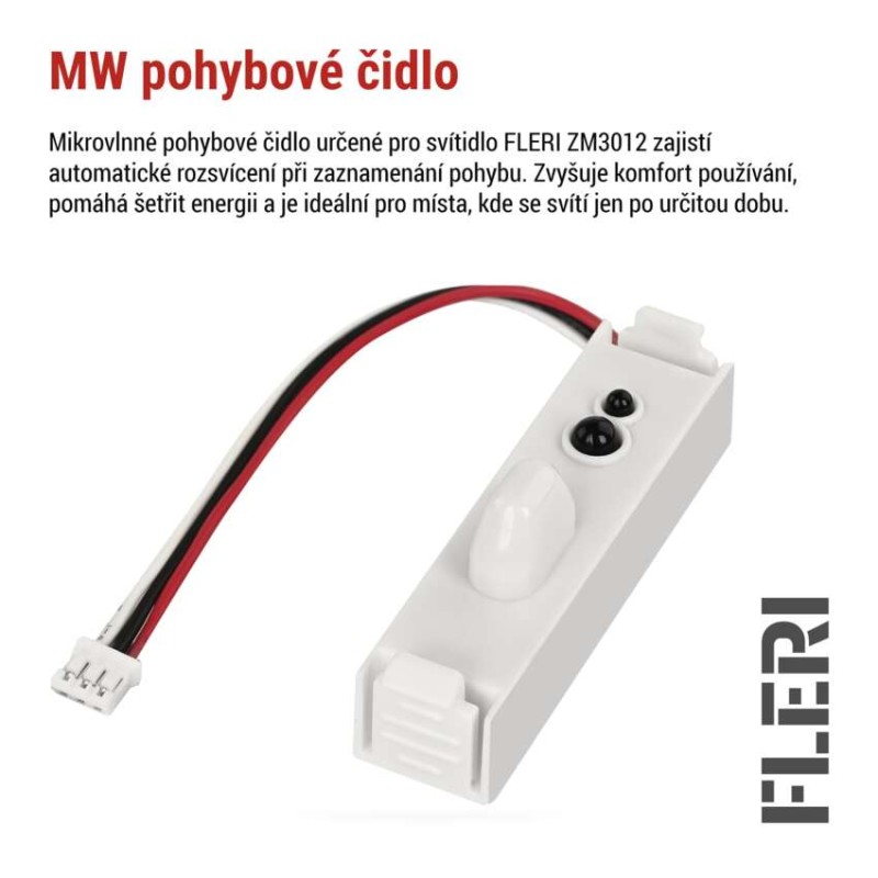 Mikrovlnný senzor (pohybové čidlo) pro ZM3012 FLERI, IP20, bílý