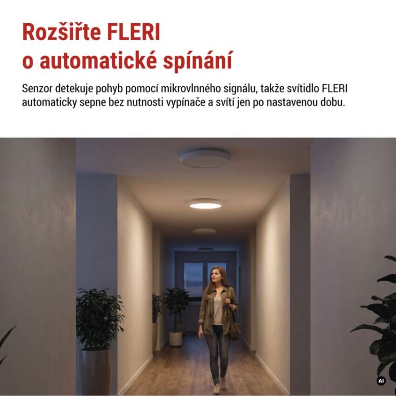 Mikrovlnný senzor (pohybové čidlo) pro ZM3012 FLERI, IP20, bílý