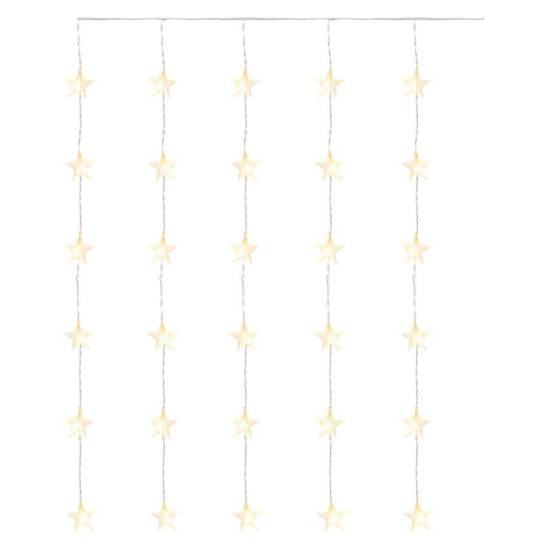 LED vánoční závěs – hvězdy, 120x90 cm, venkovní i vnitřní, teplá bílá, časovač