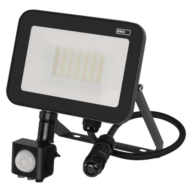 LED reflektor INOVO s pohybovým čidlem, 30 W, šedý, neutrální bílá