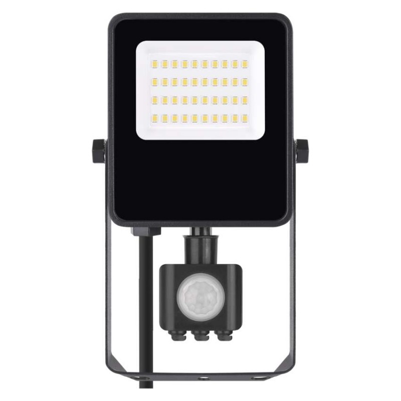 LED reflektor VISIO s pohybovým čidlem, 20 W, černý, neutrální bílá