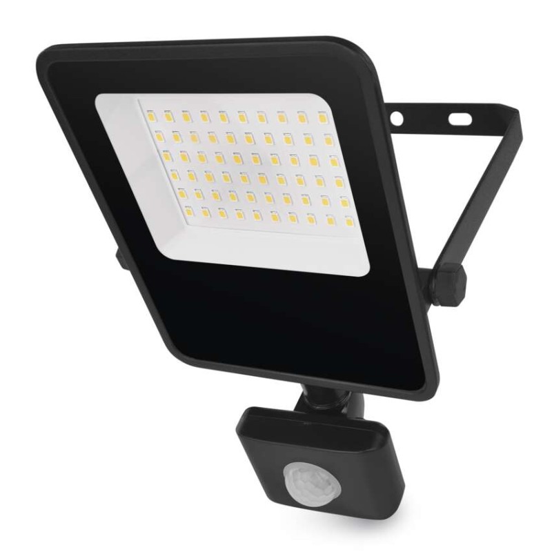 LED reflektor VISIO s pohybovým čidlem, 30 W, černý, neutrální bílá
