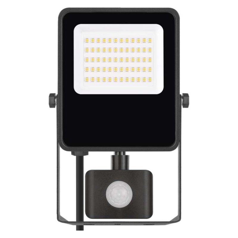 LED reflektor VISIO s pohybovým čidlem, 30 W, černý, neutrální bílá
