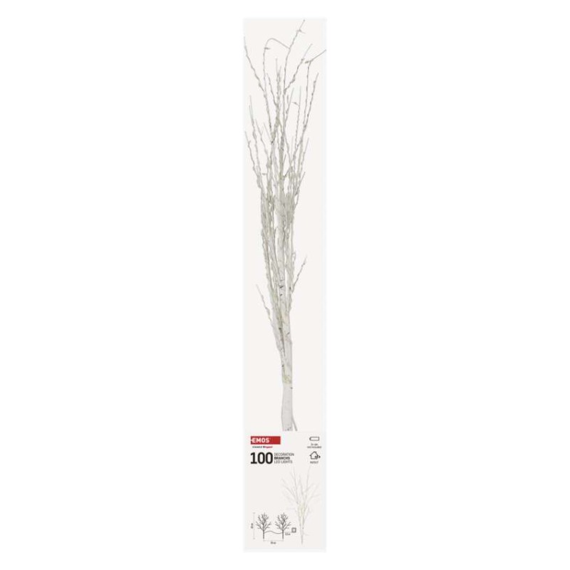 LED dekorace – 2x březová větvička, 60 cm, 3x AA, venkovní i vnitřní, teplá bílá, časovač