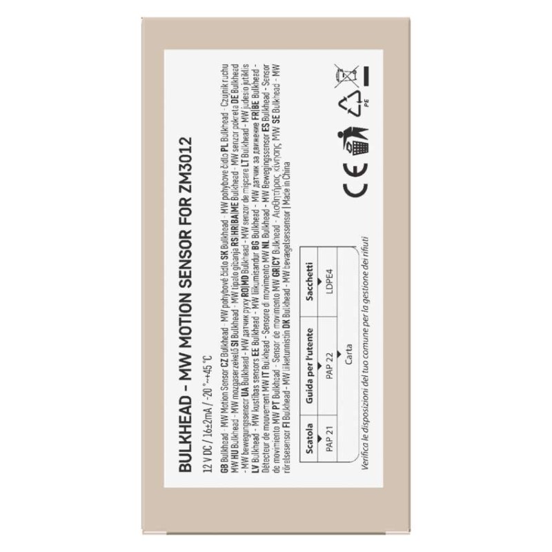Mikrovlnný senzor (pohybové čidlo) pro ZM3012 FLERI, IP20, bílý