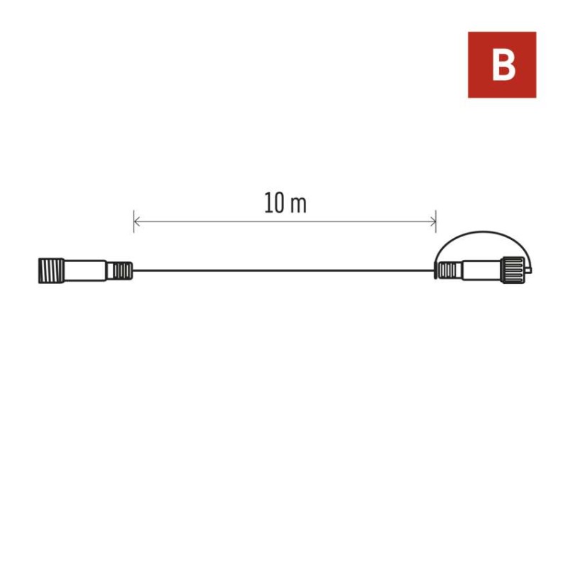Prodlužovací kabel pro spojovací řetězy Premium bílý, 10 m, venkovní i vnitřní