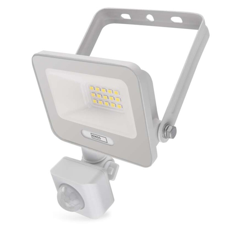 LED reflektor GLARO s pohybovým čidlem, 10 W, bílý, IP54, 1000 lm, neutrální bílá