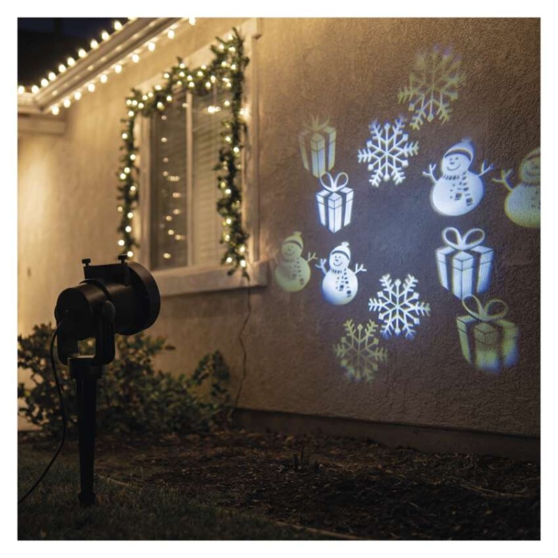 LED dekorativní projektor – 6 motivů, venkovní i vnitřní