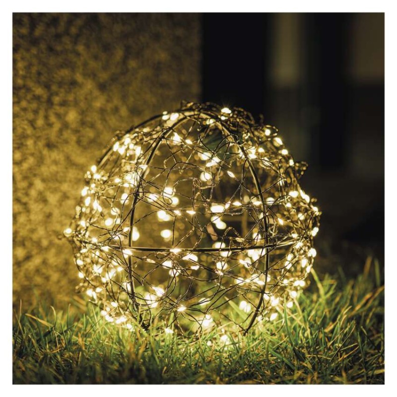 LED vánoční koule spojovací – 200 LED, venkovní i vnitřní, teplá bílá