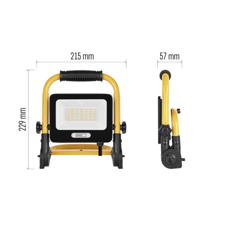 LED reflektor GLARO 30W, žluto-černý, IP65, 3000 lm, neutrální bílá
