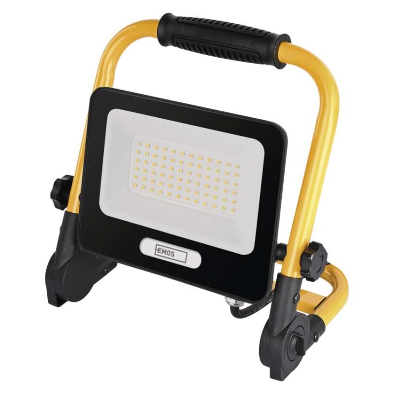 LED reflektor GLARO 50W, žluto-černý, IP65, 5000 lm, neutrální bílá