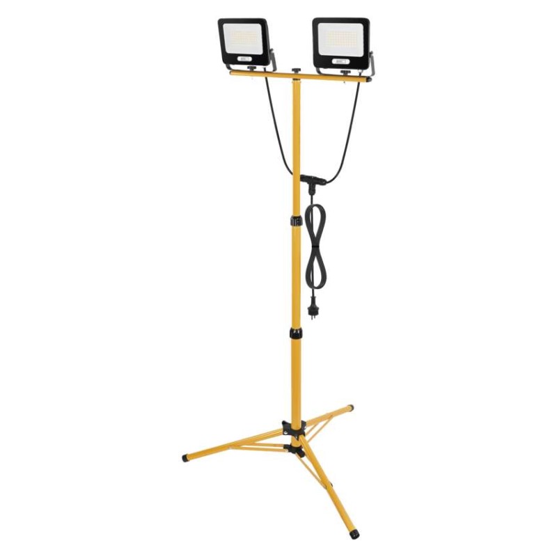 LED reflektor GLARO, 2×50W + trojnožka, černý, neutrální bílá