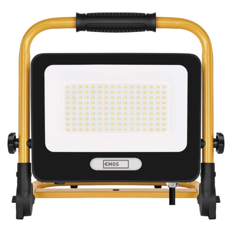 LED reflektor GLARO 100W, žluto-černý, IP65, 10 000 lm, neutrální bílá