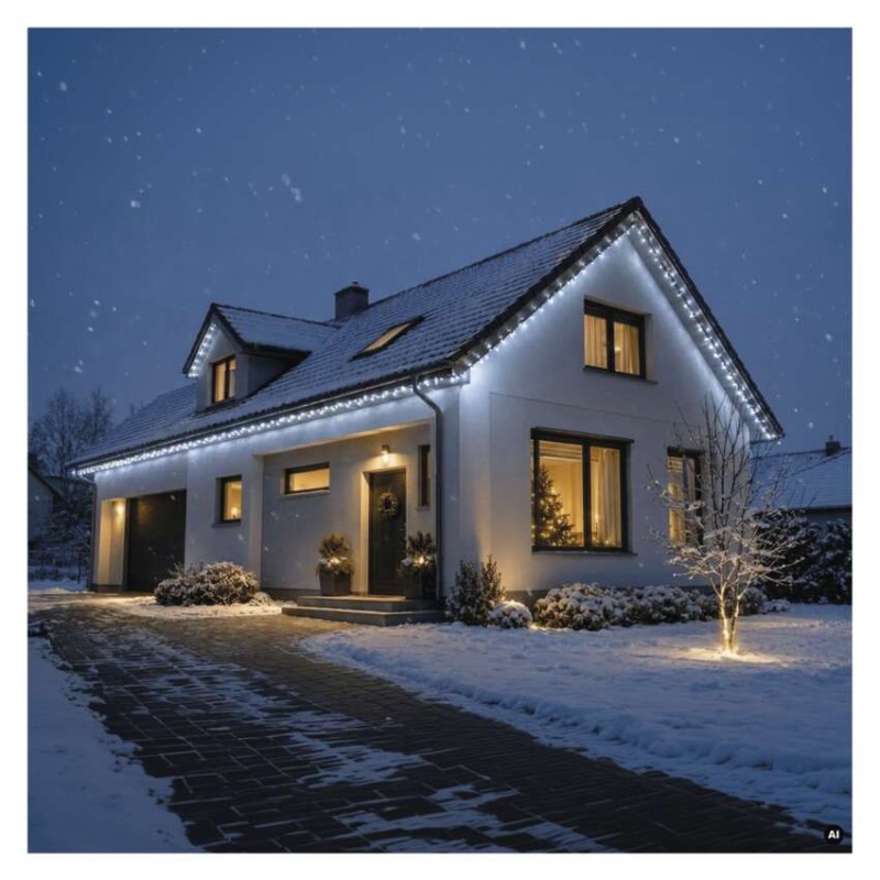 Premium LED spojovací řetěz černý, 5 m, venkovní i vnitřní, studená bílá