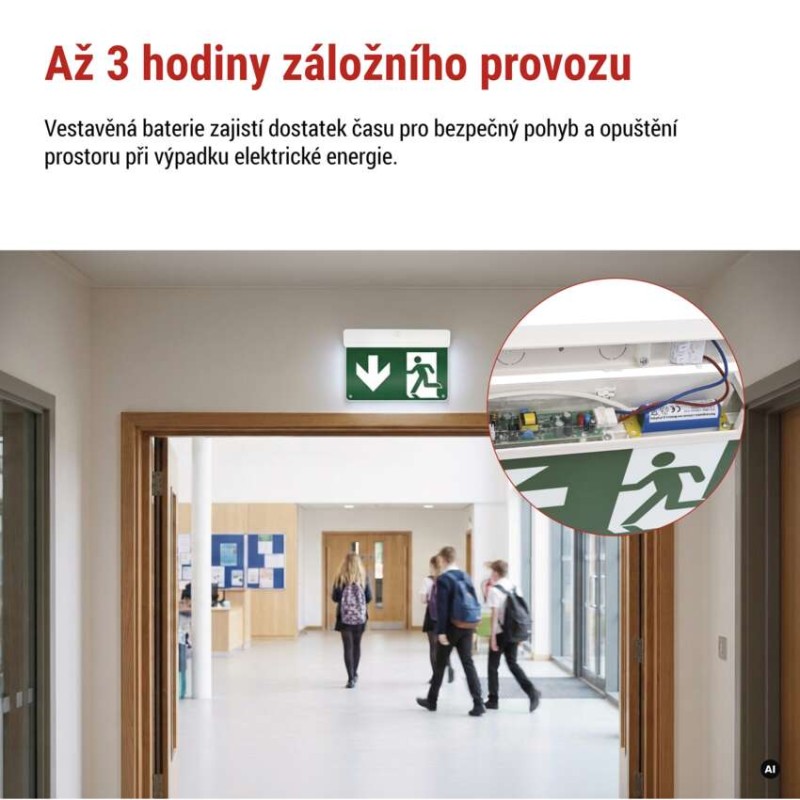 LED Nouzové svítidlo CESSI 3W 3h IP20 AT