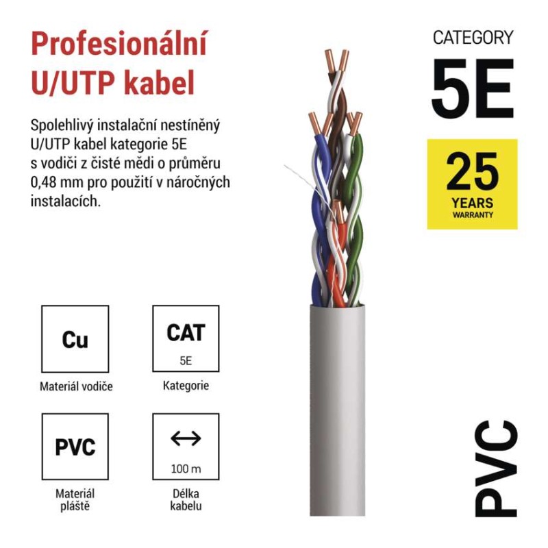 Datový kabel UTP 5E, 100m