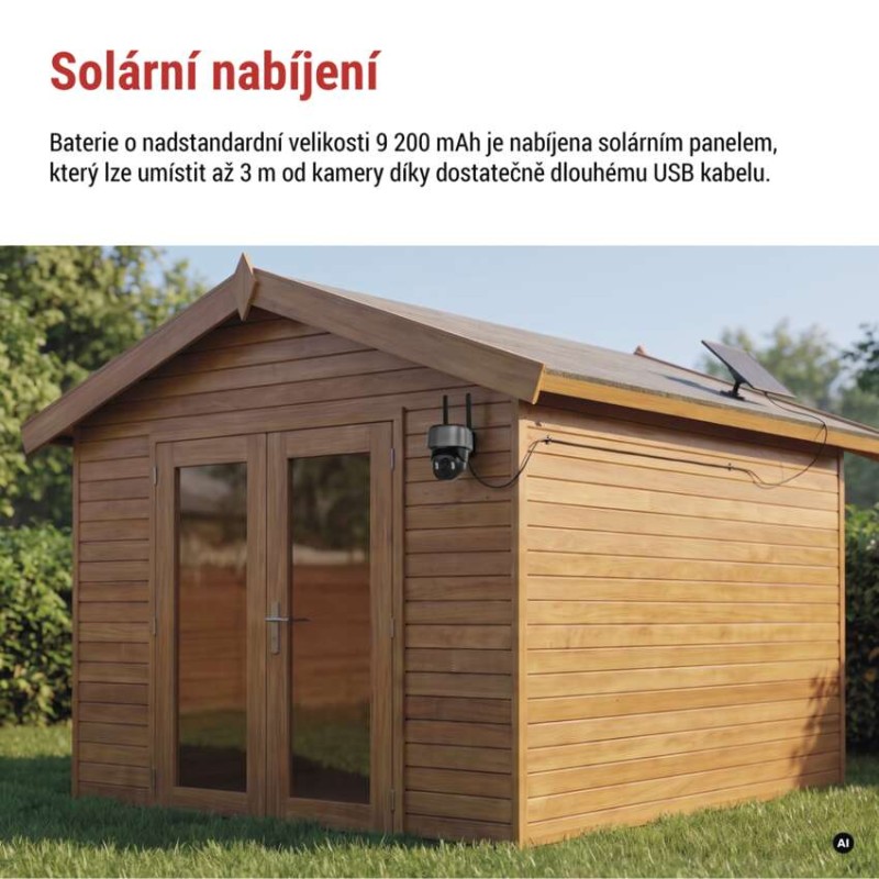 GoSmart Venkovní bateriová kamera IP-6100G HAWK s 4G LTE a solárním panelem