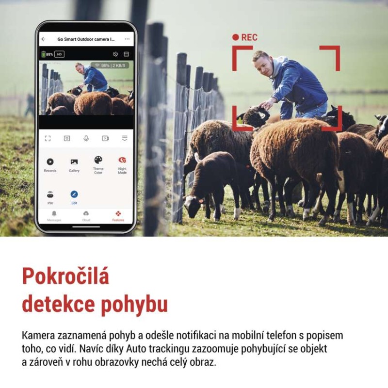 GoSmart Venkovní bateriová kamera IP-6100G HAWK s 4G LTE a solárním panelem