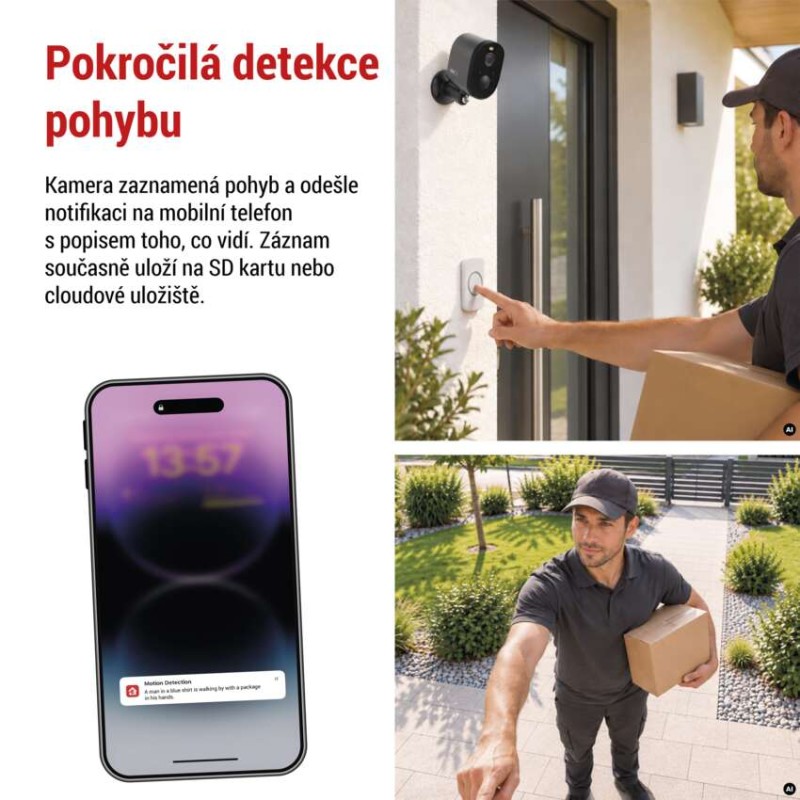 GoSmart Venkovní bateriová kamera IP-1150G SNAP s WiFi a solárním panelem