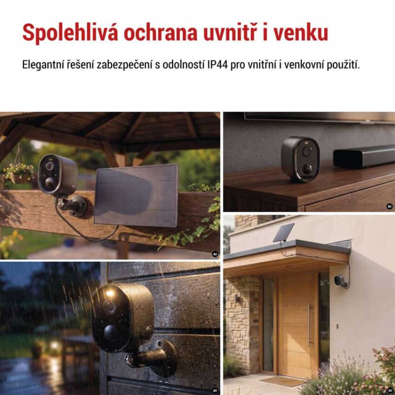 GoSmart Venkovní bateriová kamera IP-1150G SNAP s WiFi a solárním panelem