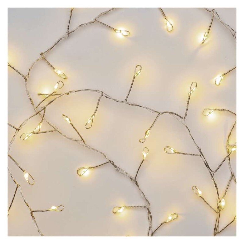 LED vánoční nano řetěz – ježek, 2,4 m, 3x AA, vnitřní, teplá bílá, časovač